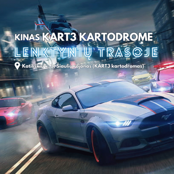 Filmas po atviru dangumi KART3 kartodrome
